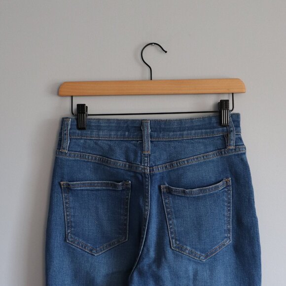 Oak + Fort Women's Sz XS Blue Light Wash Stretch High Rise Straight Leg Jeans - Picture 6 of 10